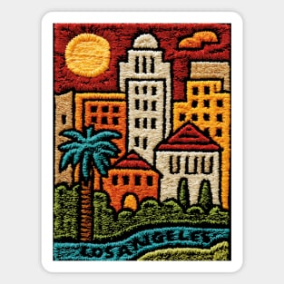 Los Angeles Urban Oasis Print | Retro SoCal Palm Tree Skyline Magnet